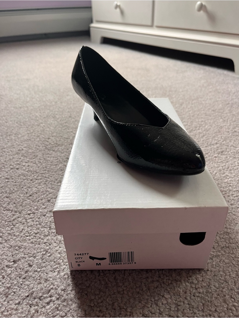 Classic Black Patent Low-Heel Pump - Women's